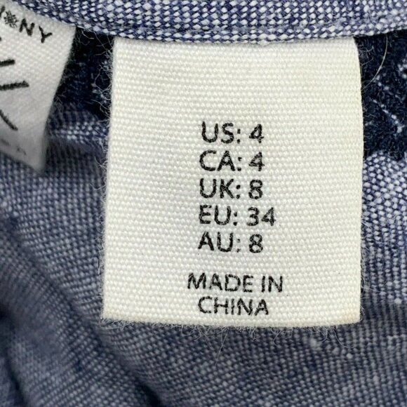 Artisan 100% Linen Embroidered Shift Dress Womens 4 Boho Hippie Beach Wedding - Picture 11 of 12